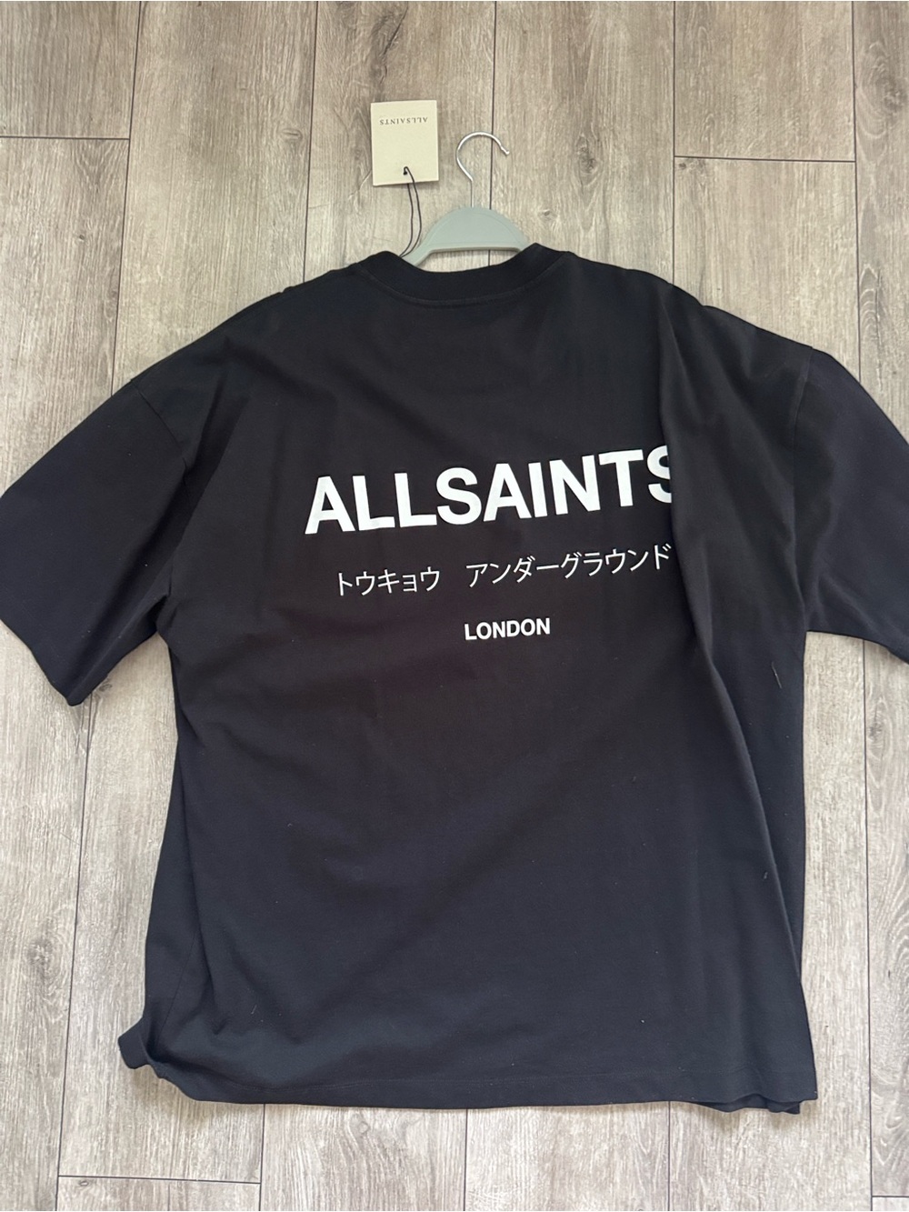 AllSaints Black Short-Sleeve Logo Tee - Picture 2 of 4
